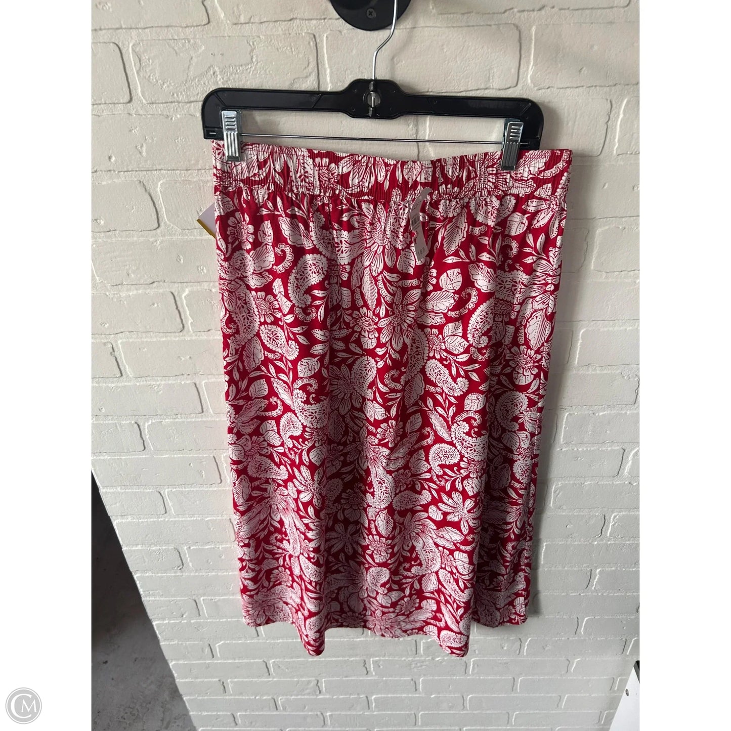 Skirt Midi By Loft In Red & White, Size: 4