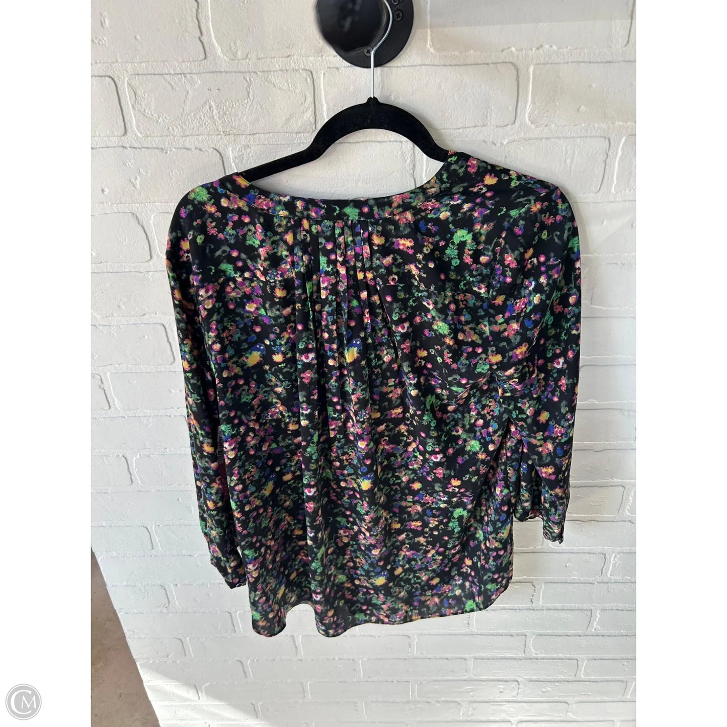 Top 3/4 Sleeve By Not Your Daughters Jeans In Black & Green, Size: M