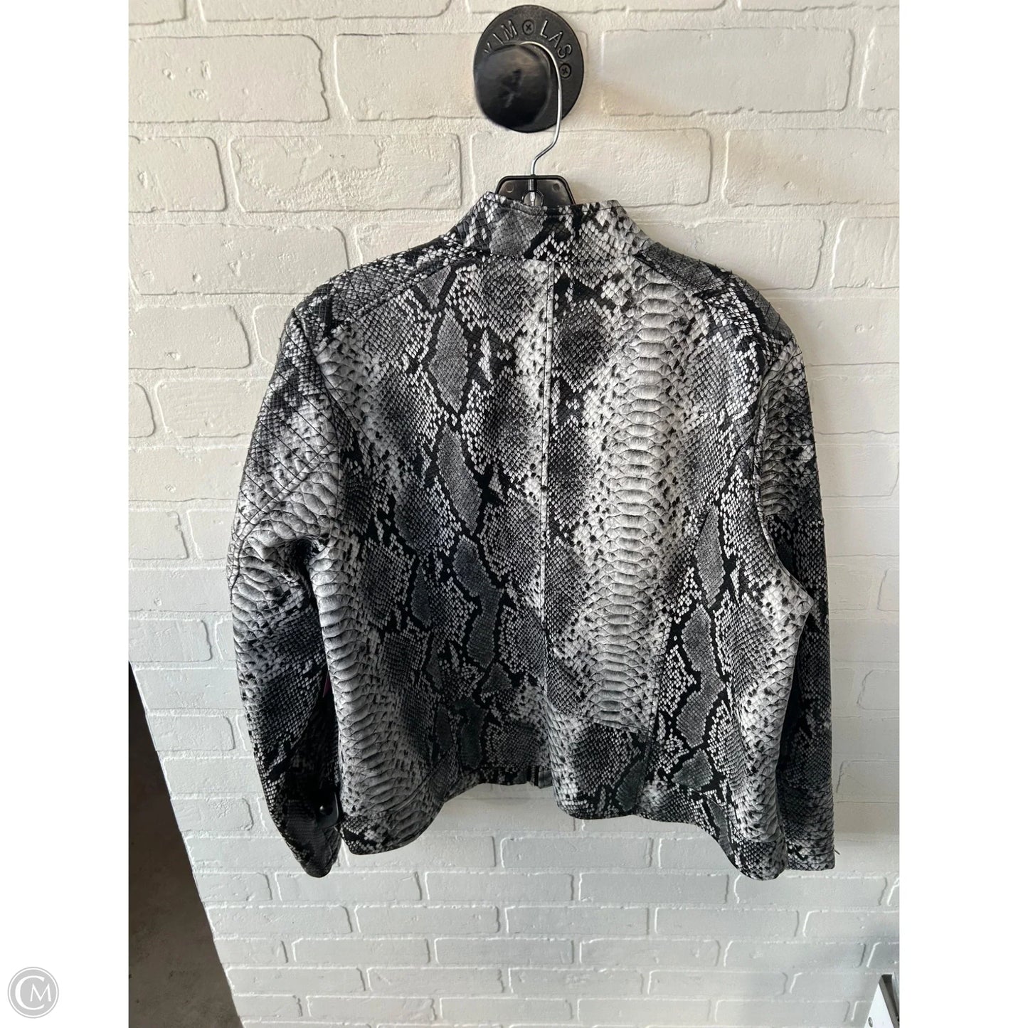 Jacket Moto By Baccini In Grey, Size: 1x