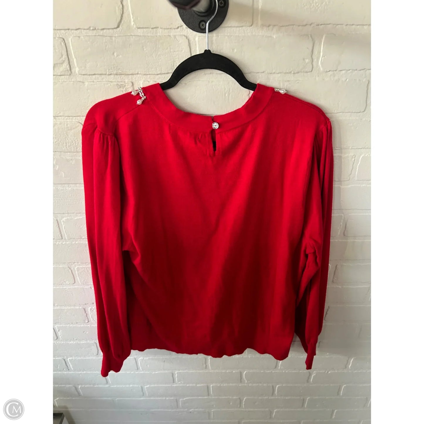 Sweater By Liz Claiborne In Red & White, Size: Xxl