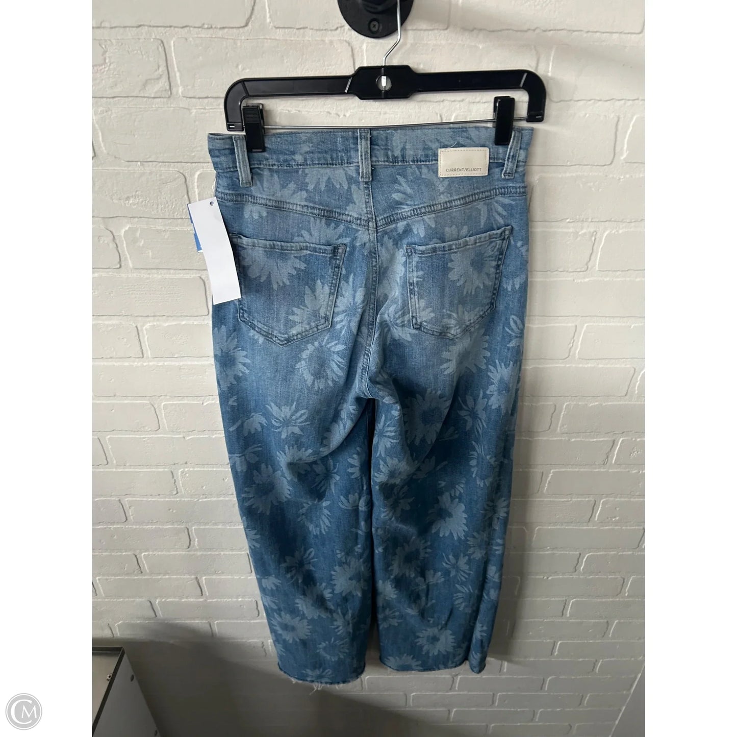 Jeans Wide Leg By Current/elliott In Blue Denim, Size: 4