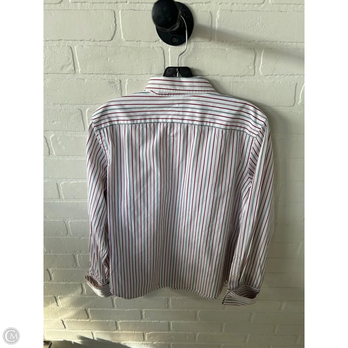 Top Long Sleeve By Lauren By Ralph Lauren In Green & Red, Size: L