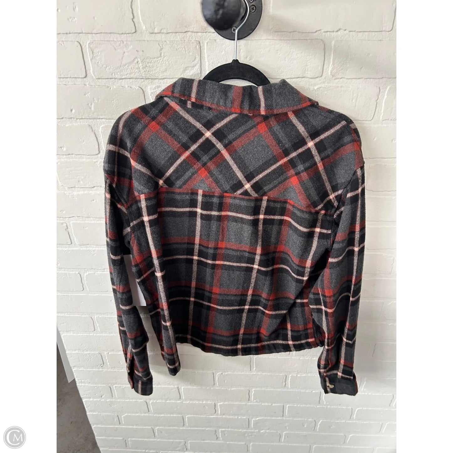 Top Long Sleeve By Beachlunchlounge In Grey & Orange, Size: M