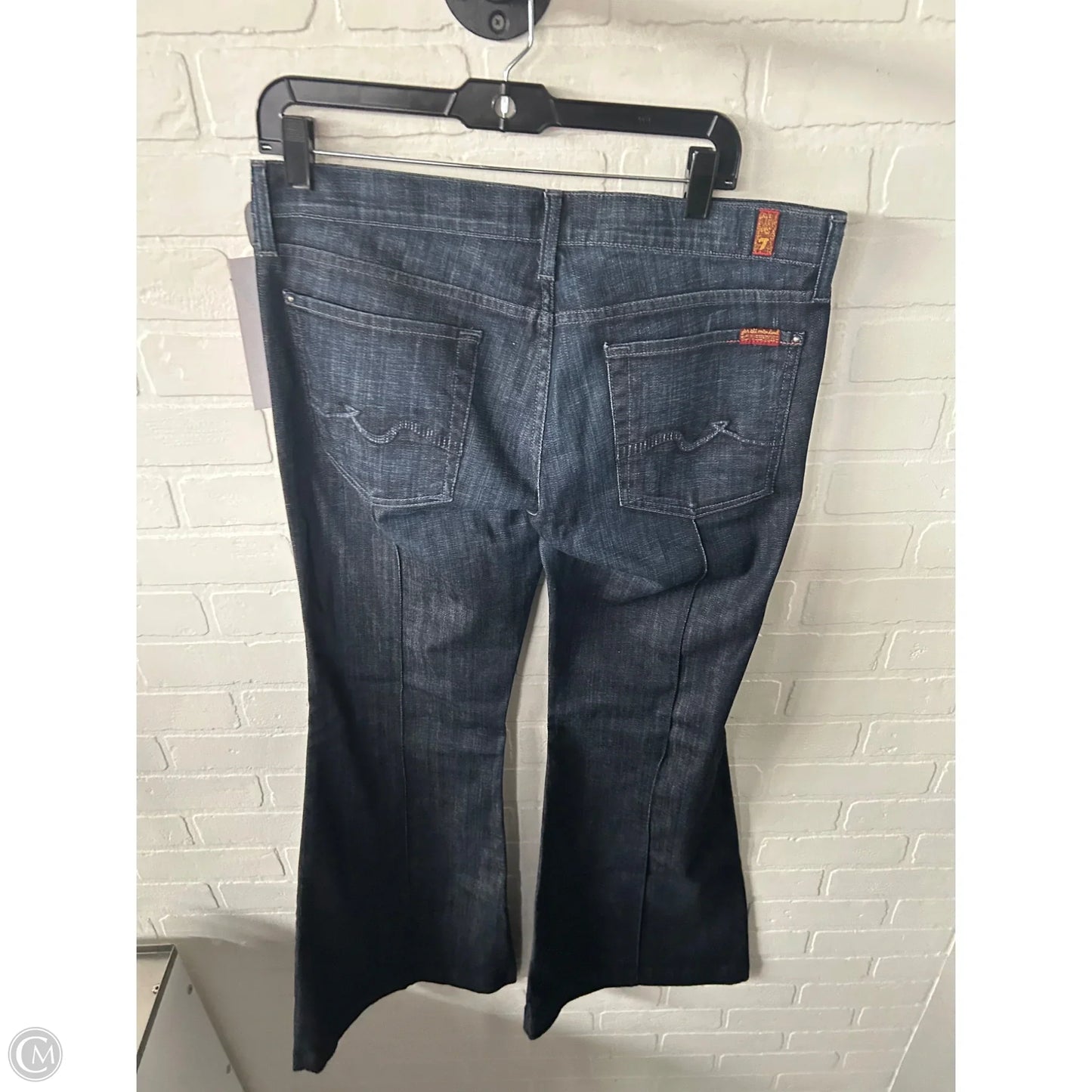 Jeans Flared By 7 For All Mankind In Blue Denim, Size: 14