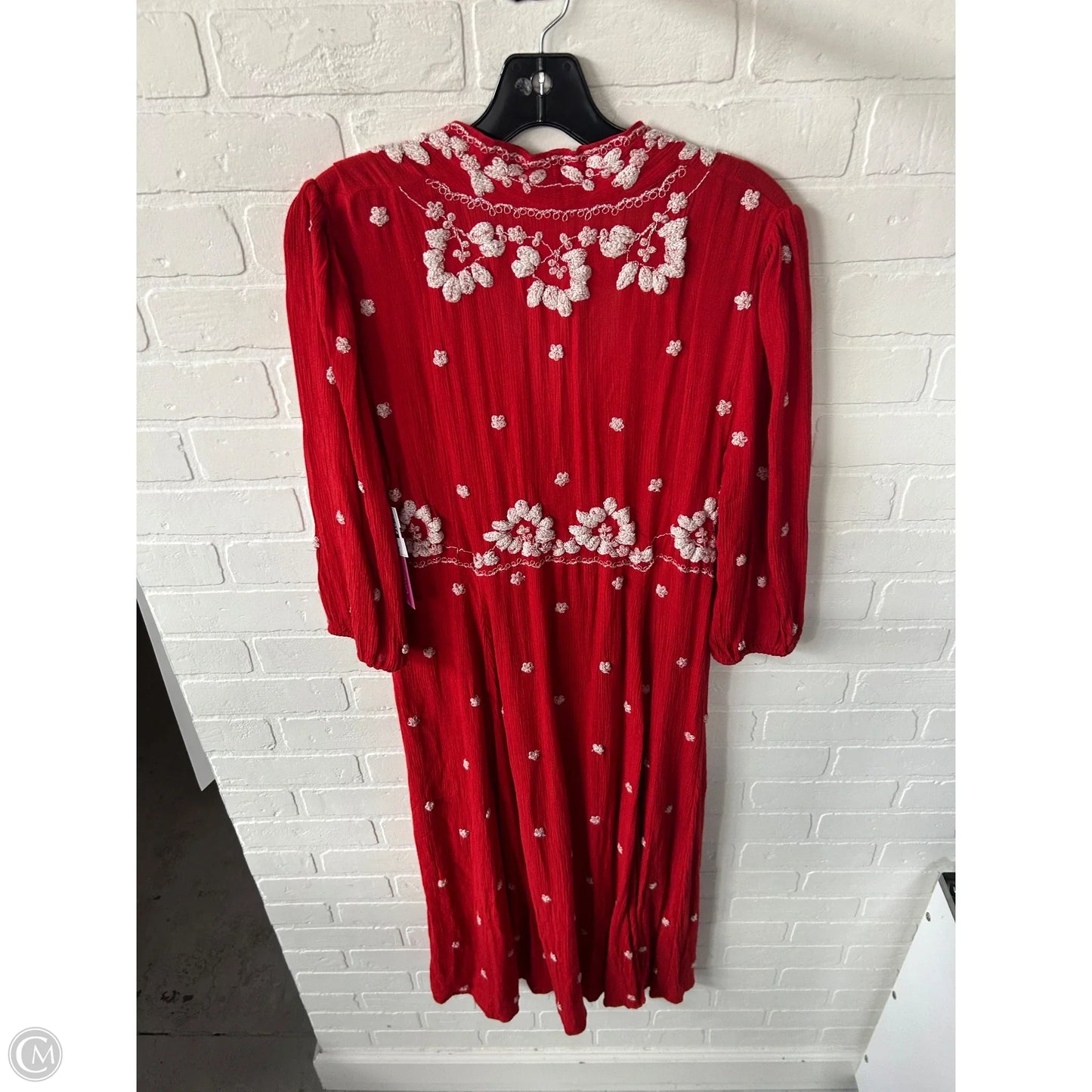 Dress Casual Midi By Free People In Red & White, Size: M