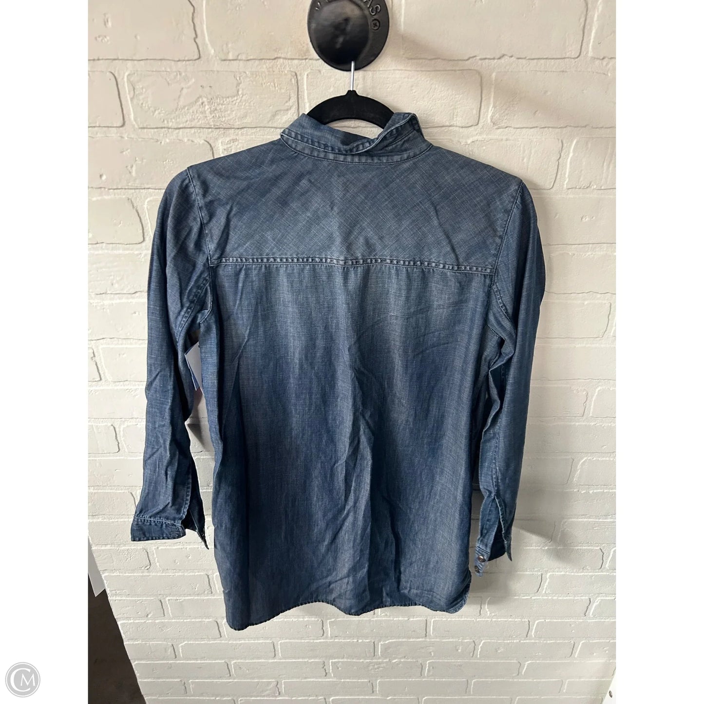 Top Long Sleeve By Caslon In Blue Denim, Size: S