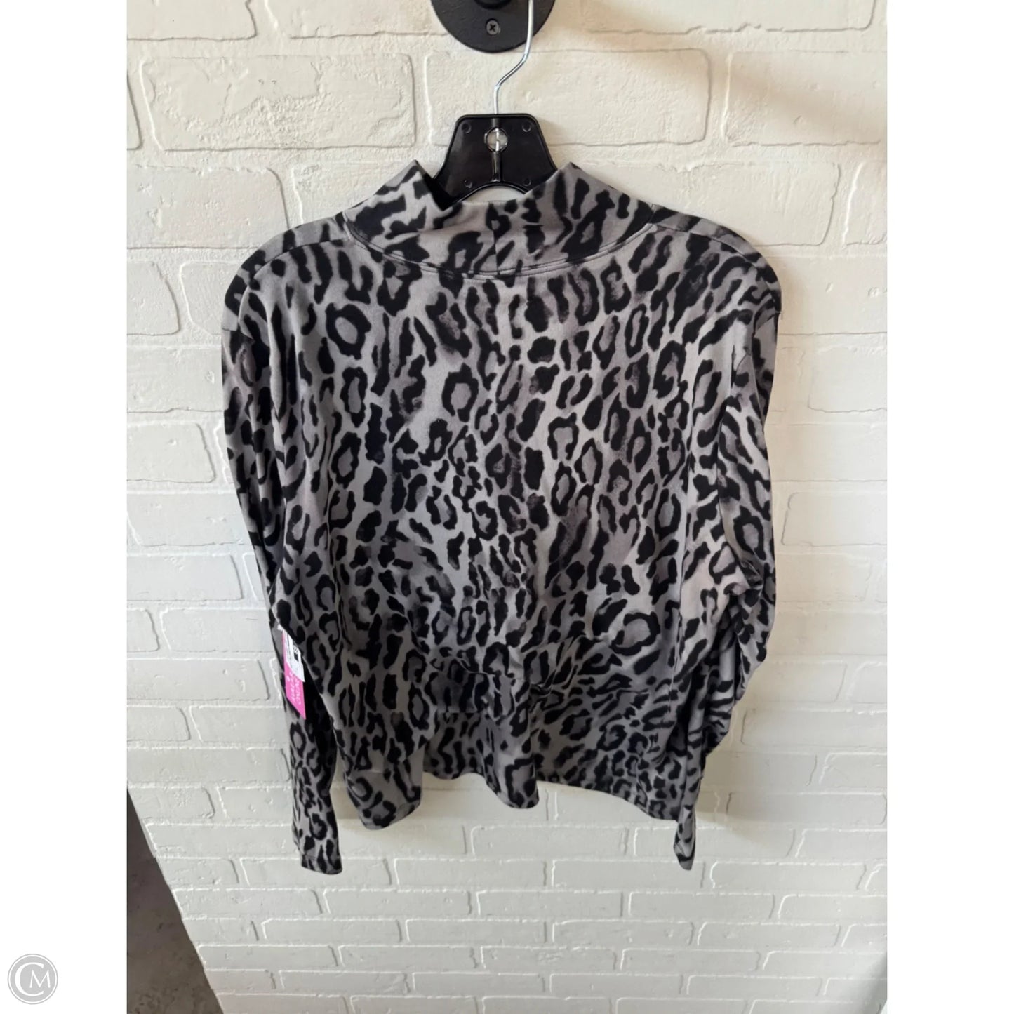 Top Long Sleeve Basic By Jones New York In Black & Grey, Size: Xl