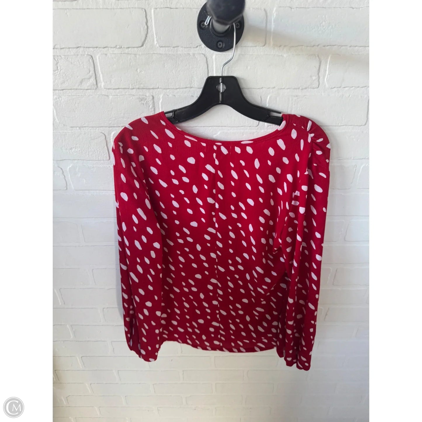 Top Long Sleeve By Clothes Mentor In Red & White, Size: M
