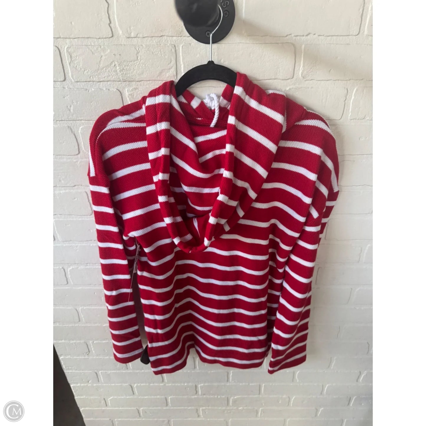 Sweatshirt Hoodie By Talbots In Red & White, Size: M