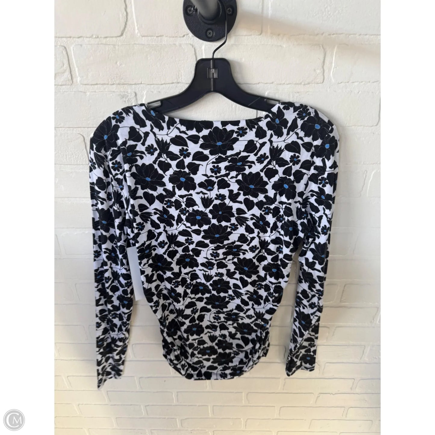Top Long Sleeve By Reiss In Black & White, Size: L
