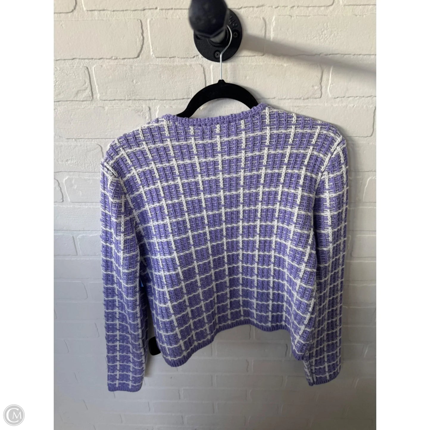 Blazer By Ann Taylor In Purple & White, Size: M