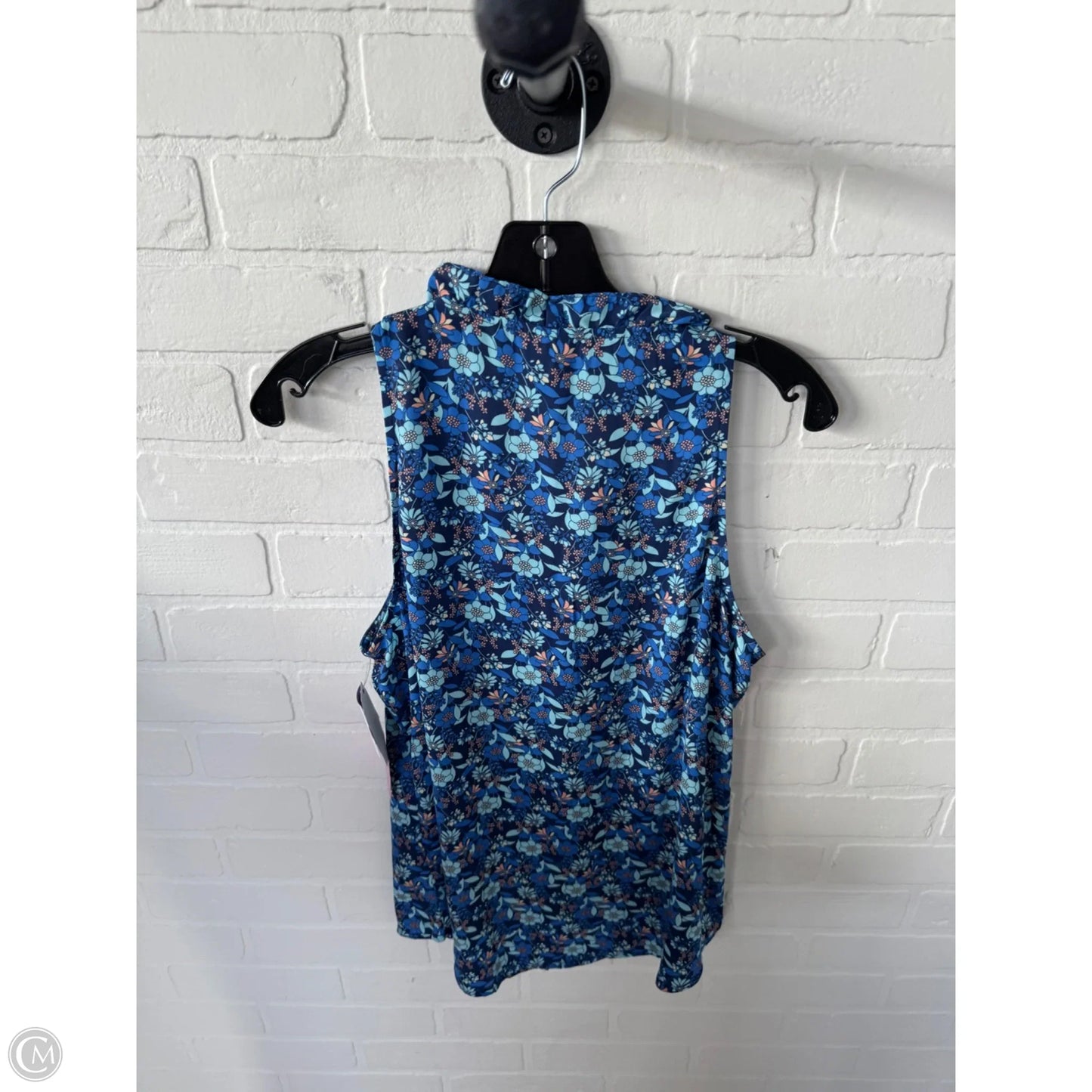 Top Sleeveless By Cabi In Blue & Brown, Size: M