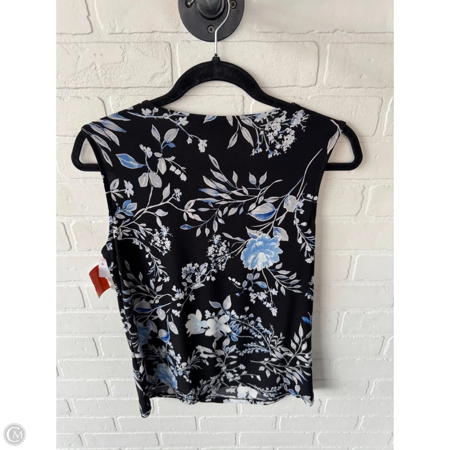 Top Sleeveless By Kasper In Black & Blue, Size: S