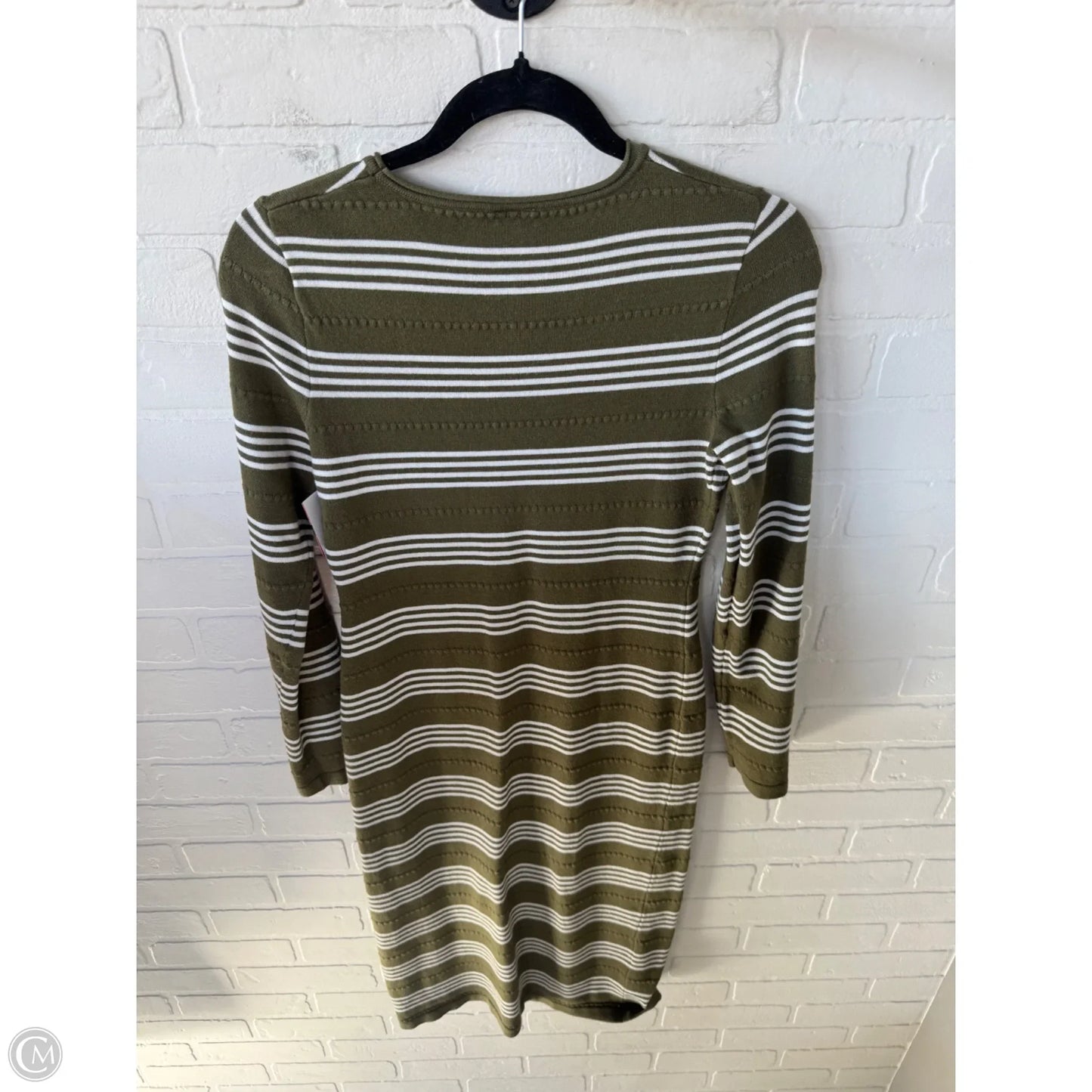 Dress Sweater By Cme In Green & White, Size: S