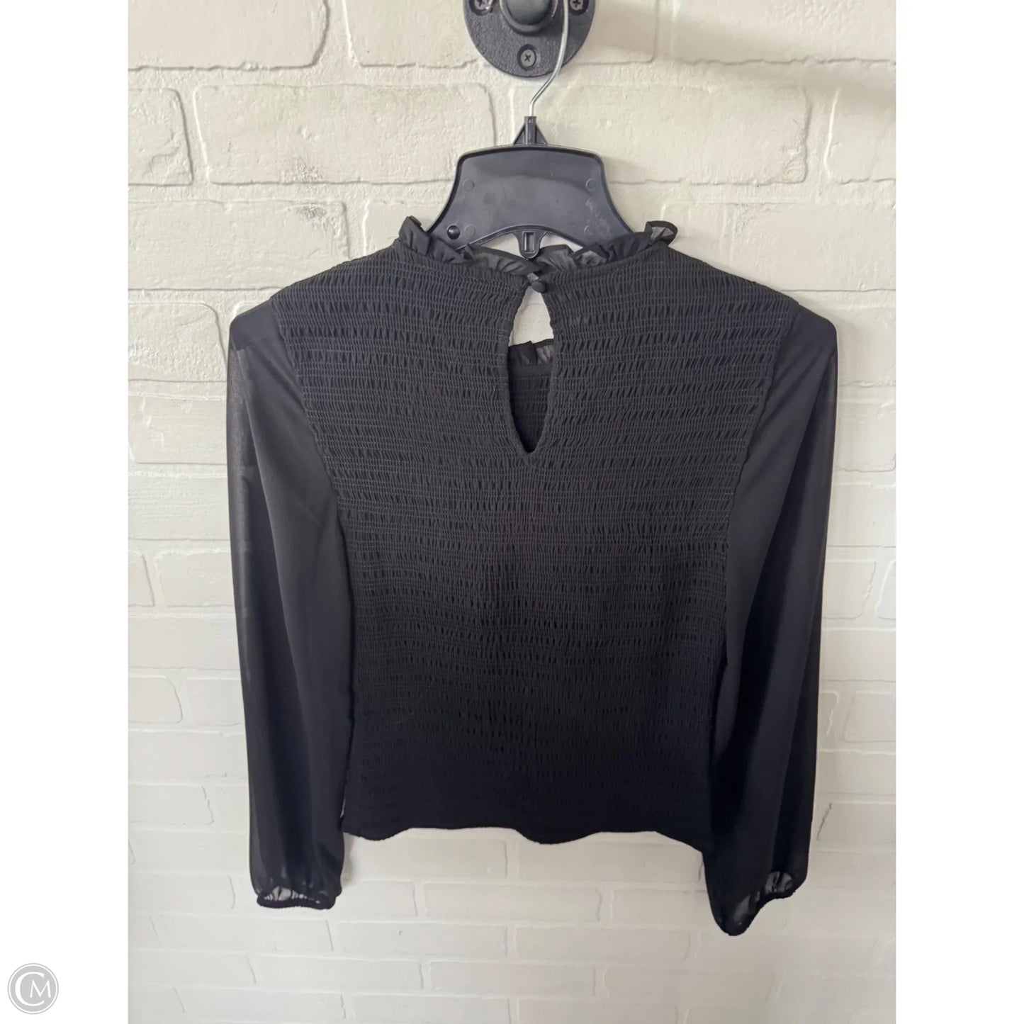 Top Long Sleeve By Halogen In Black, Size: S