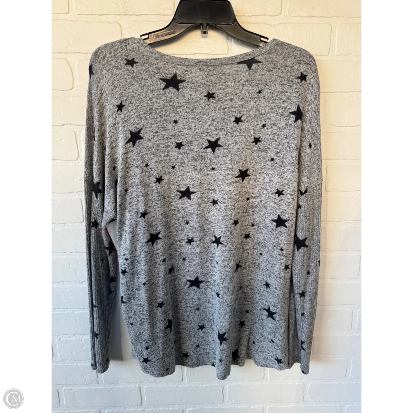 Top Long Sleeve By Buffalo David Bitton In Black & Grey, Size: L