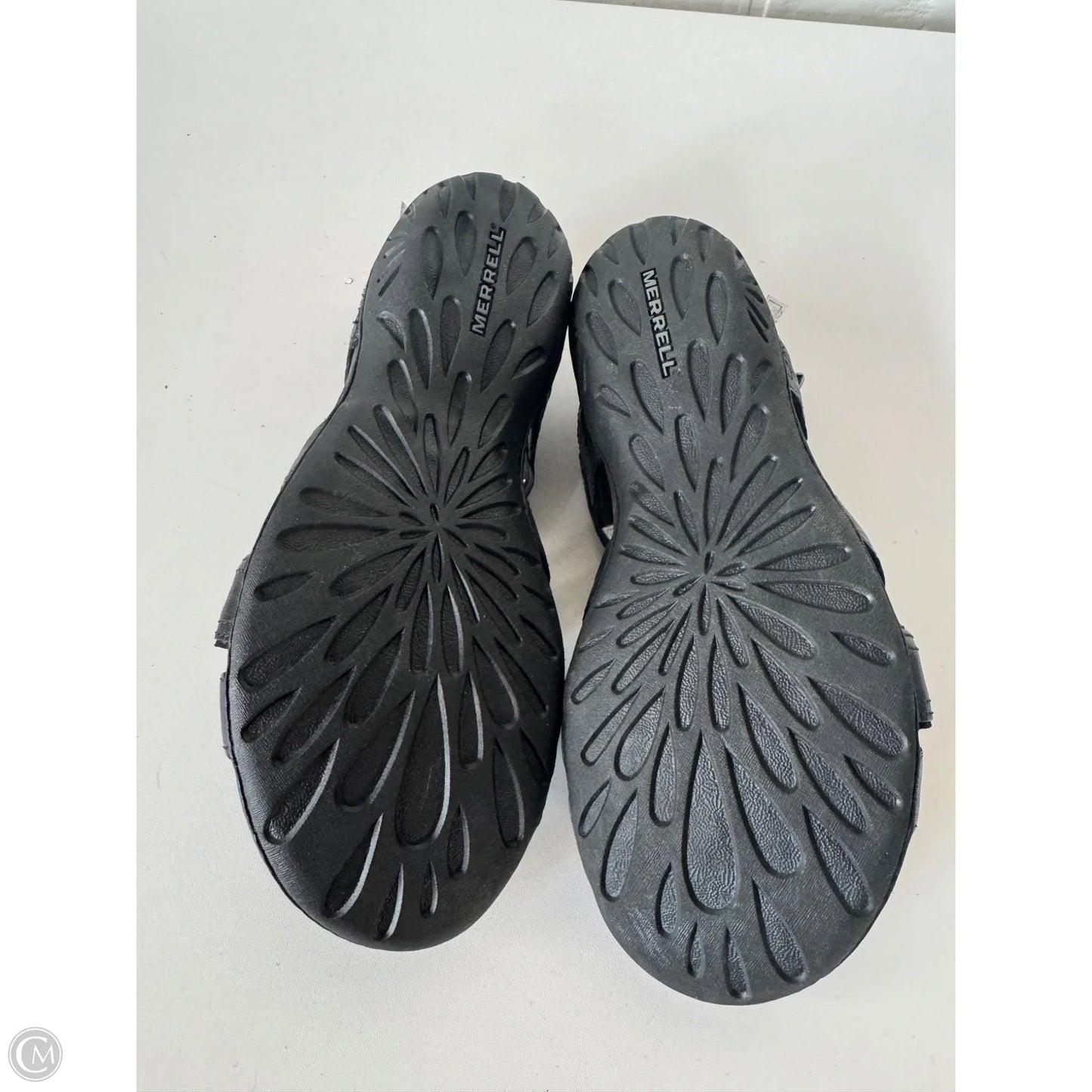 Sandals Flats By Merrell In Black & Grey, Size: 9