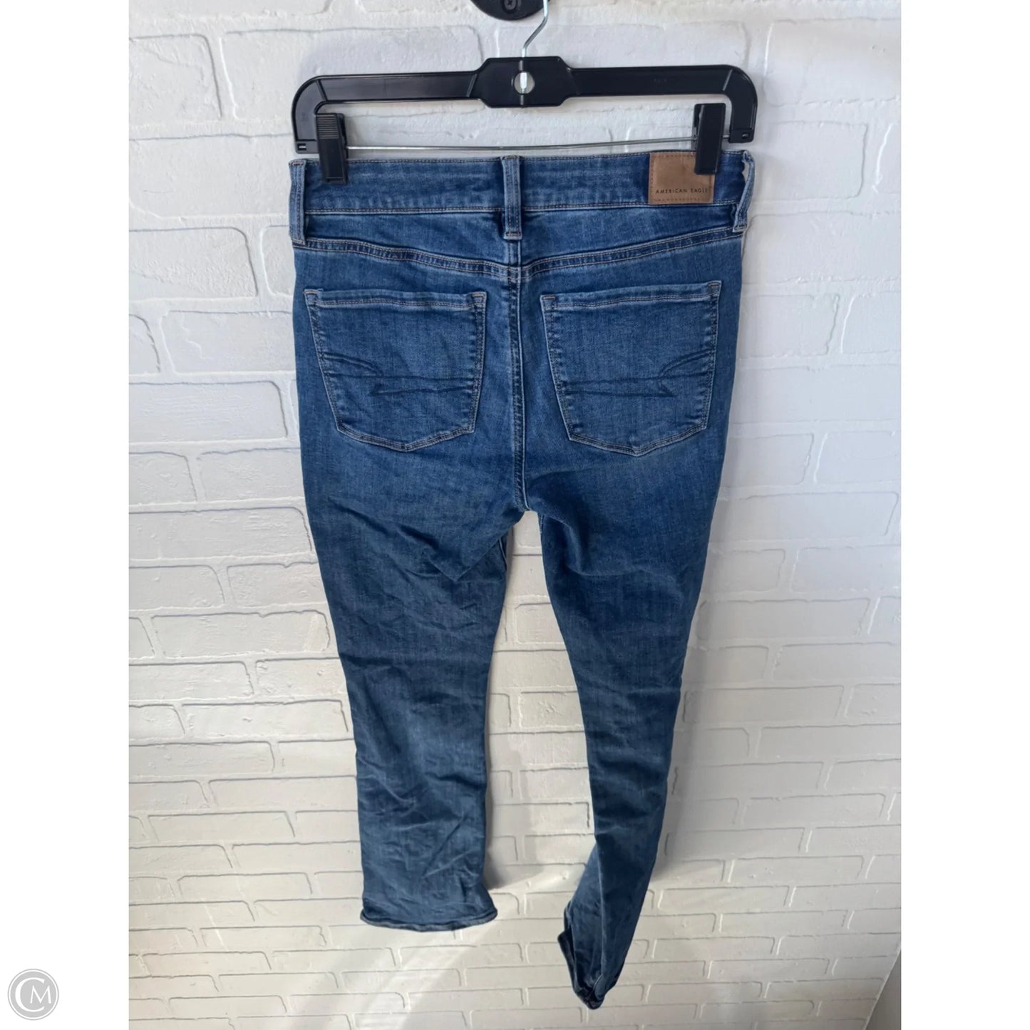 Jeans Skinny By American Eagle In Blue Denim, Size: 4