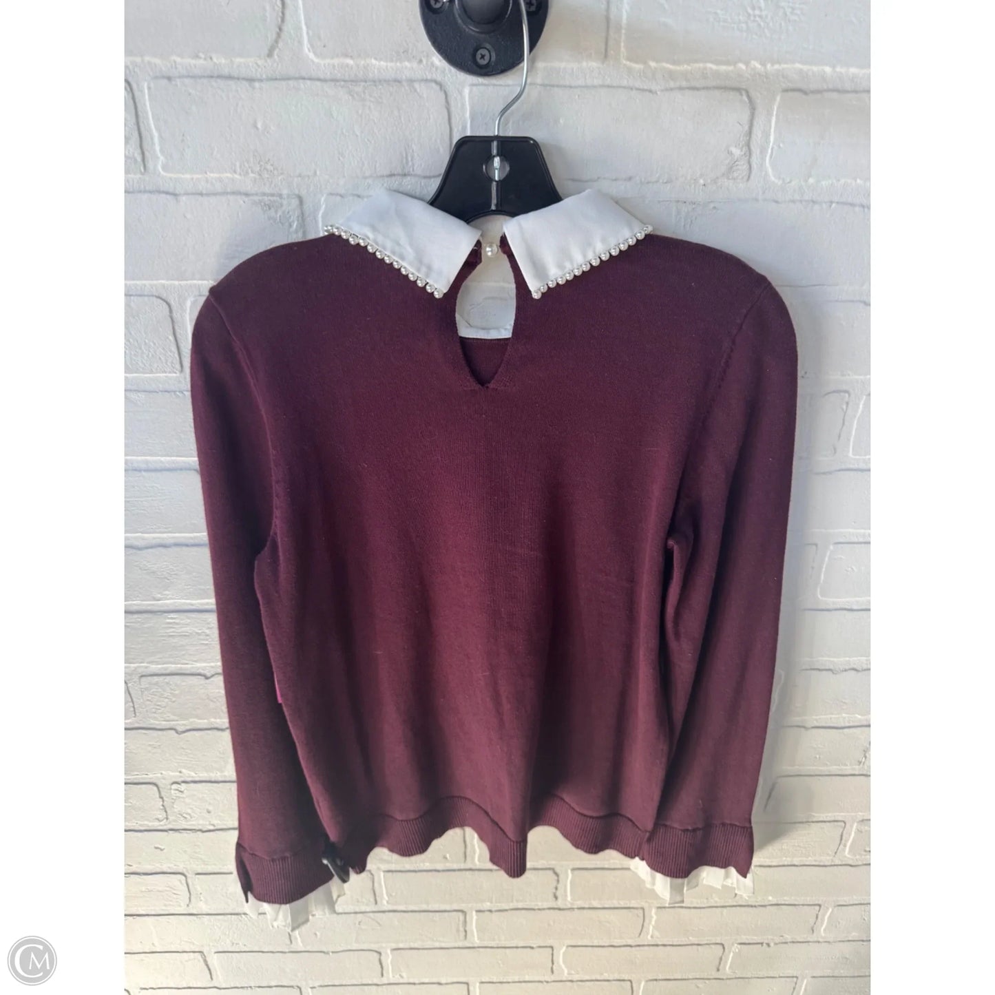 Sweater By Cece In Purple & White, Size: S