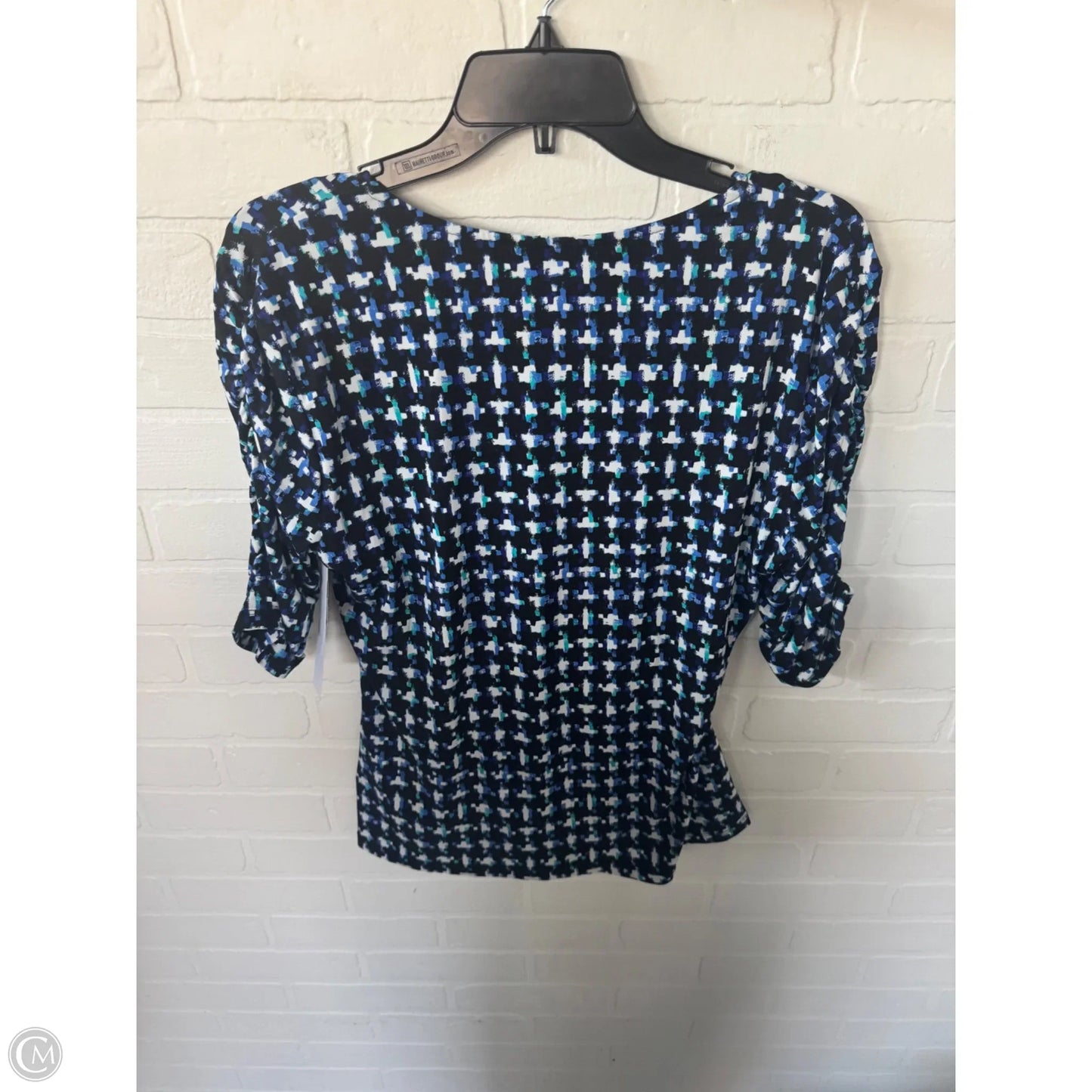 Top Short Sleeve By Style And Company In Black & Blue, Size: Xlp