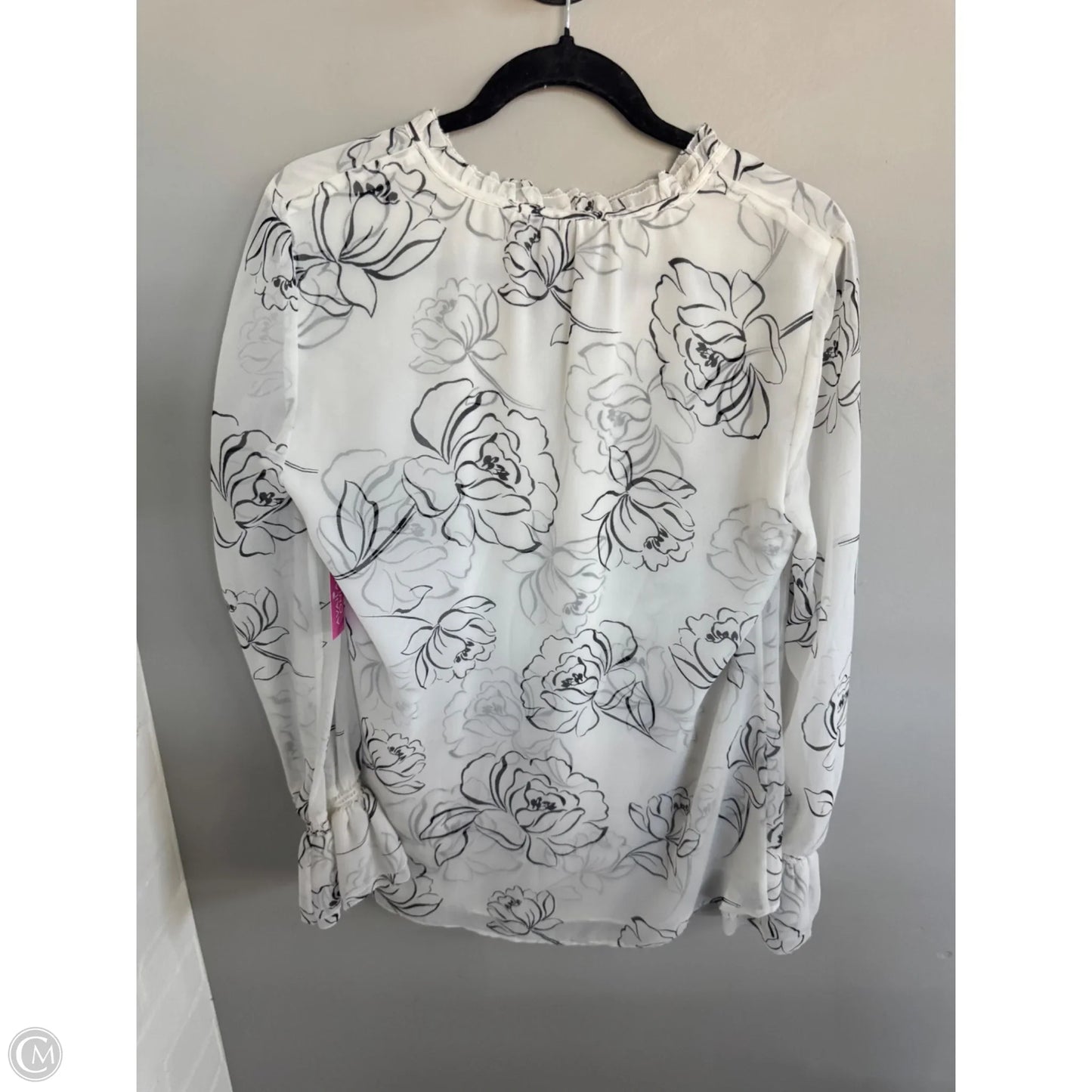 Top Long Sleeve By White House Black Market In Black & White, Size: S