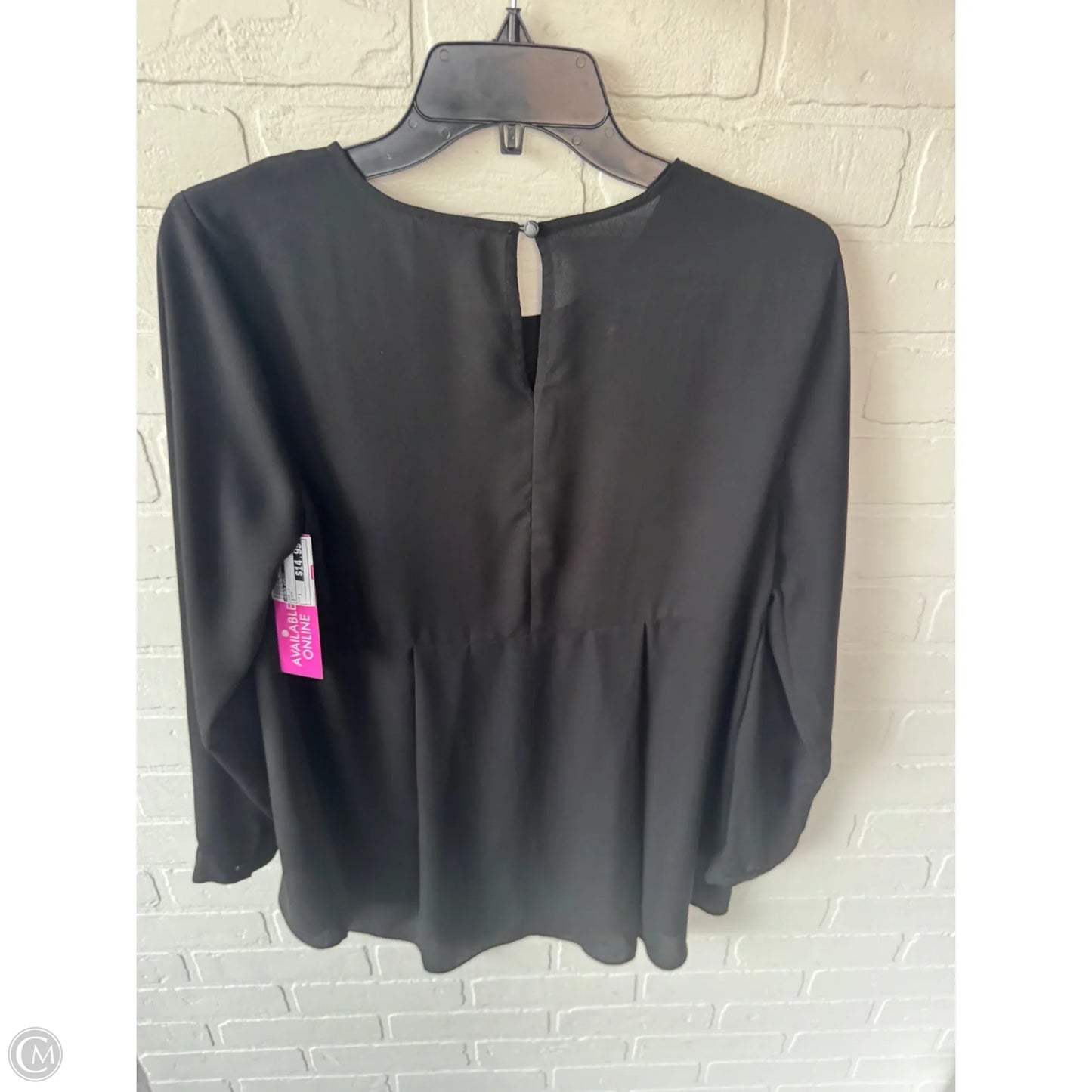 Top Long Sleeve By Vince Camuto In Black, Size: S