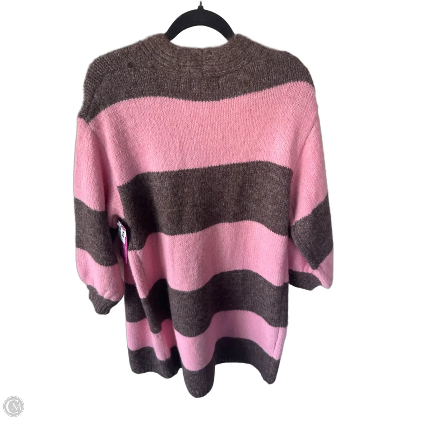 Sweater Cardigan By Clothes Mentor In Brown & Pink, Size: M