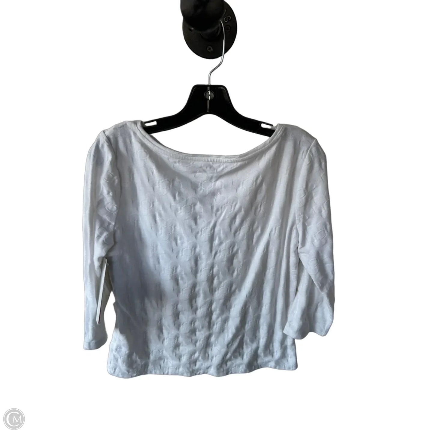 Top 3/4 Sleeve Basic By Talbots In White, Size: Mp