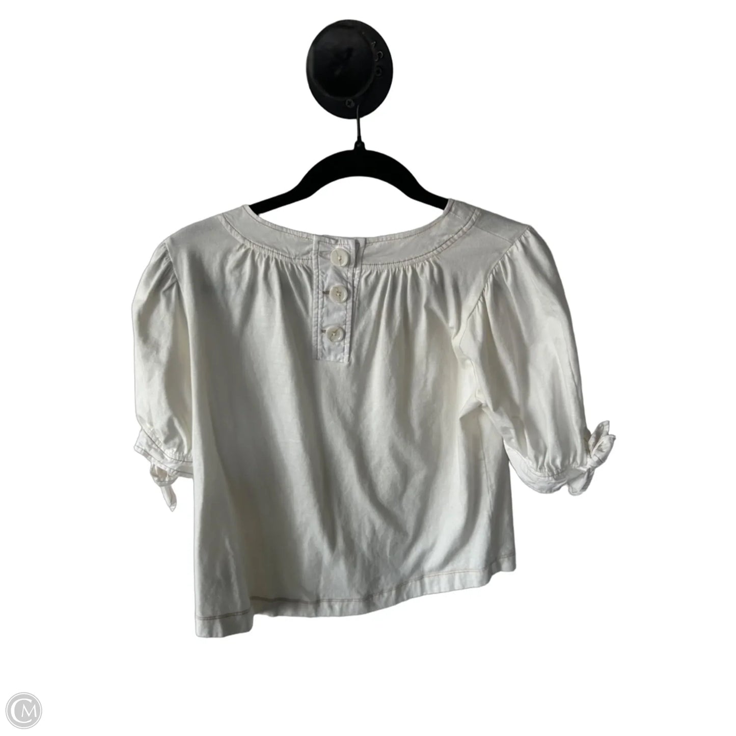 Top Short Sleeve By Anthropologie In Cream, Size: S