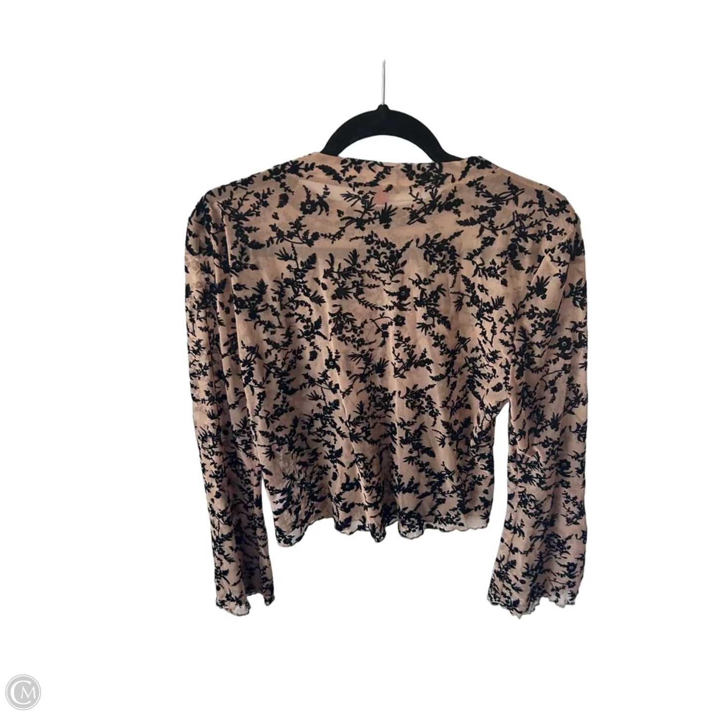 Top Long Sleeve By Vince Camuto In Black & Brown, Size: L