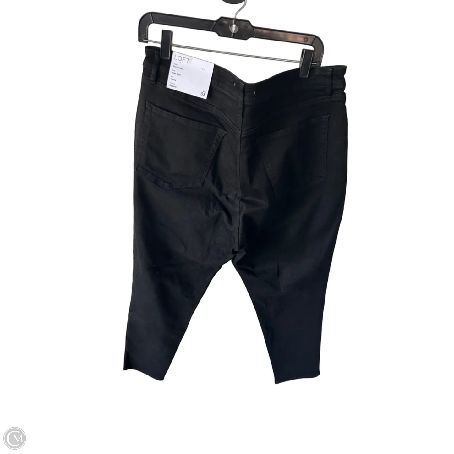 Jeans Skinny By Loft In Black Denim, Size: 16