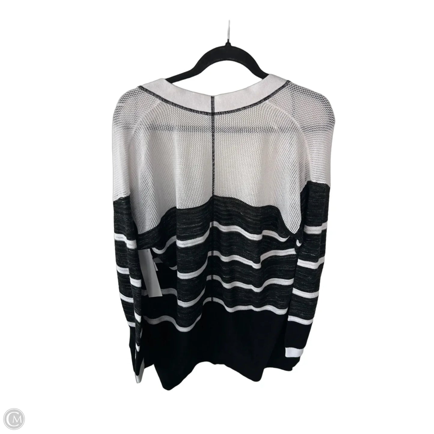 Sweater Cardigan By Talbots In Black & White, Size: Lp