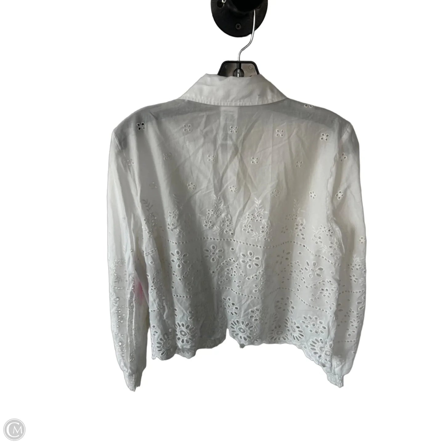 Top Long Sleeve By Cabi In White, Size: M
