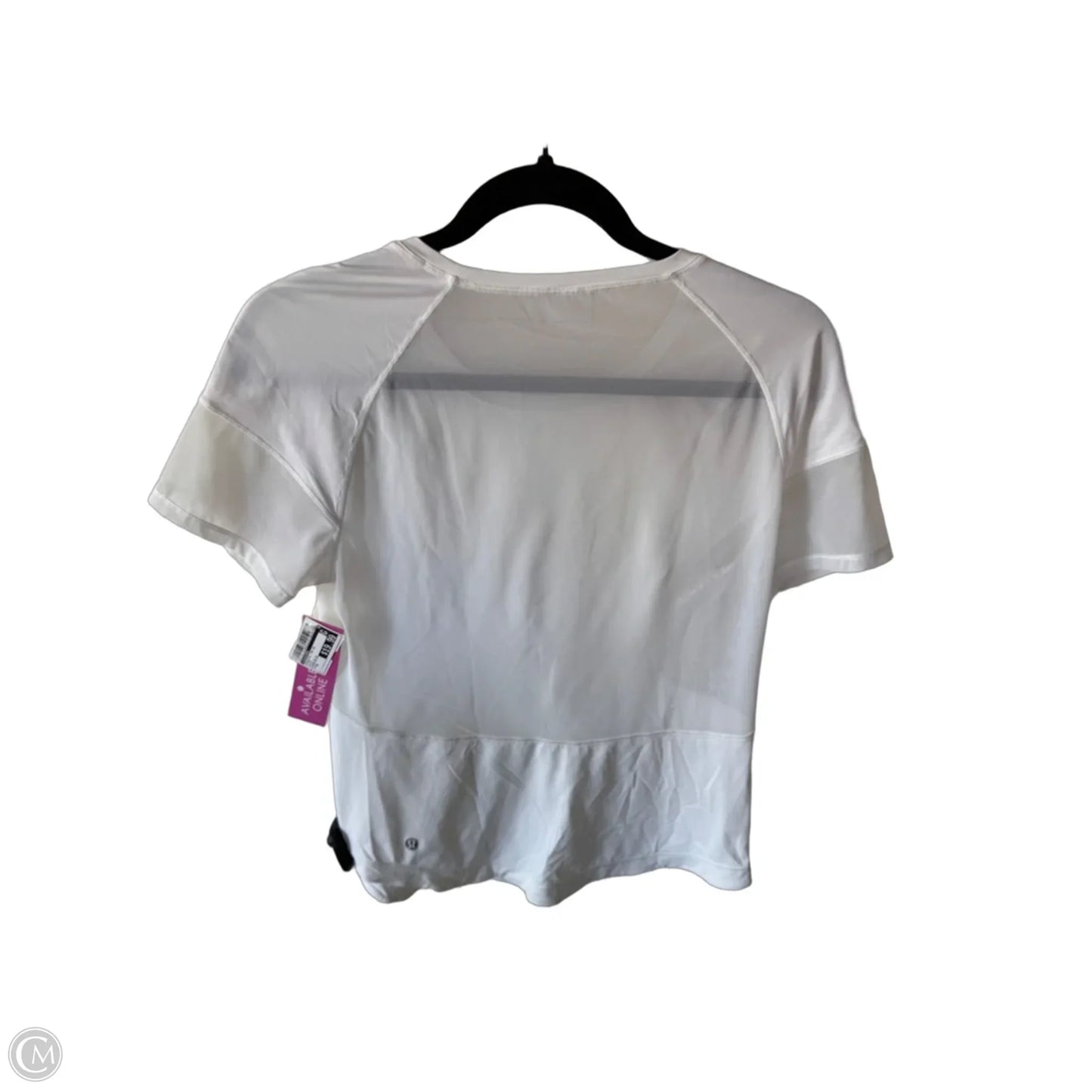 Athletic Top Short Sleeve By Lululemon In White, Size: M