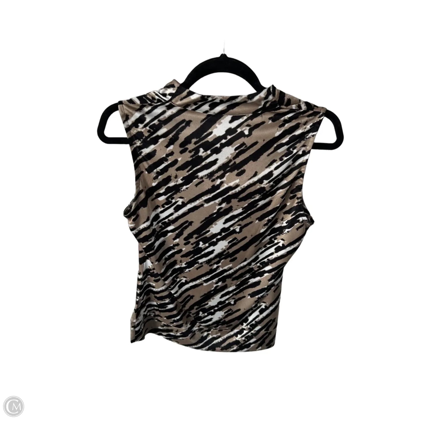 Top Sleeveless By Alfani In Black & Tan, Size: M