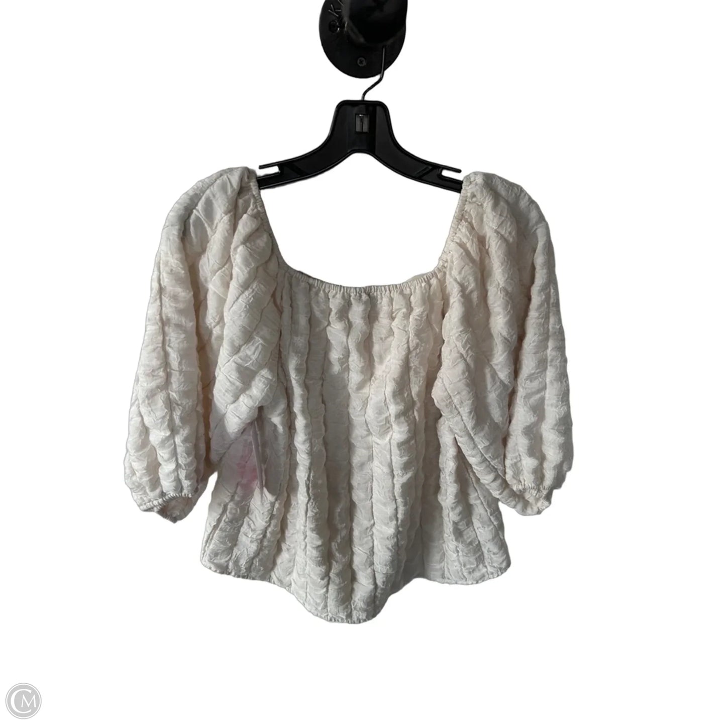 Top 3/4 Sleeve By Polagram In Cream, Size: S