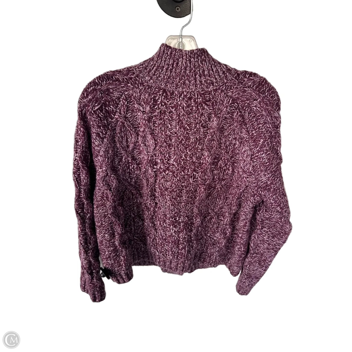 Sweater Cardigan By Talbots In Purple & White, Size: Lp
