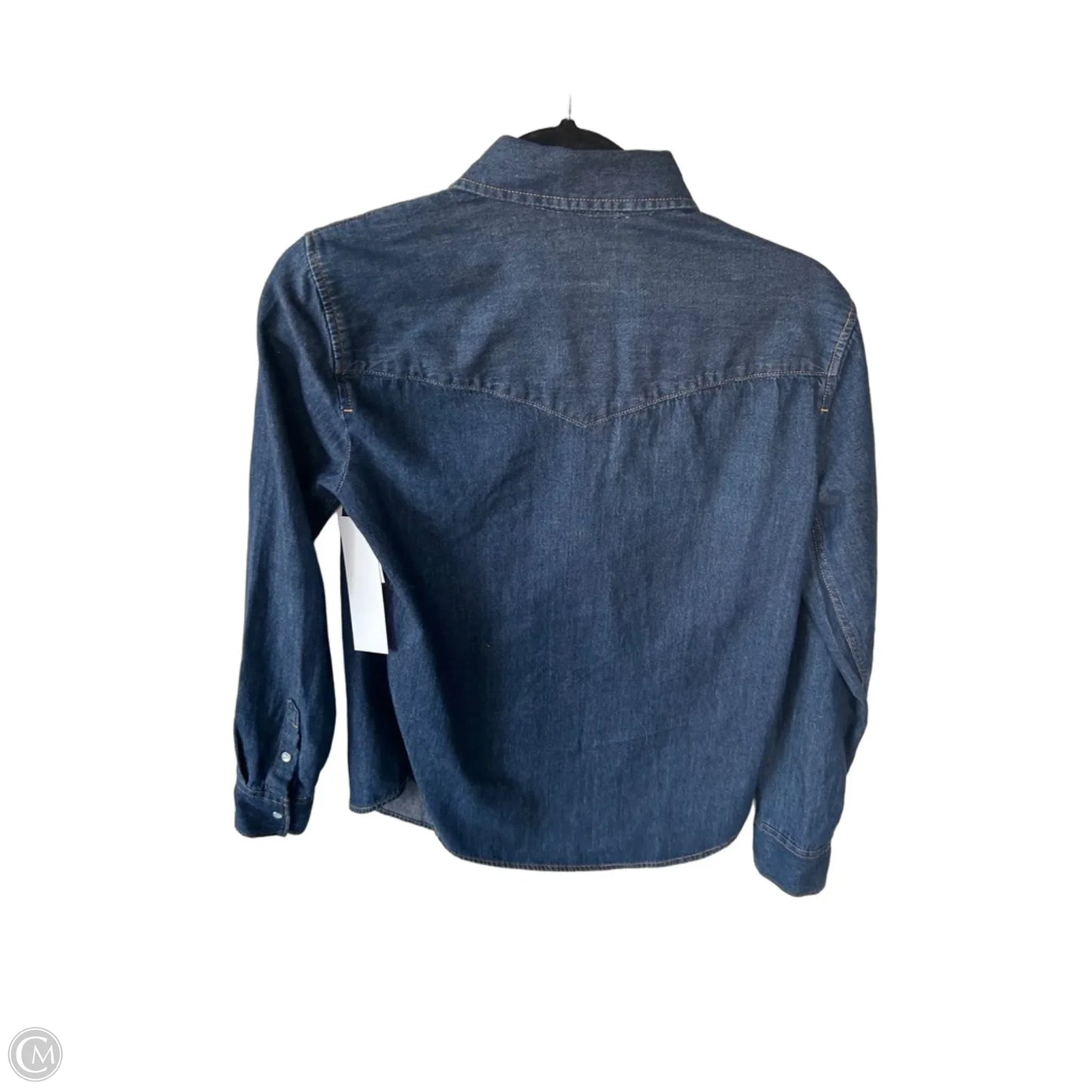 Top Long Sleeve By Levis In Blue Denim, Size: Xs