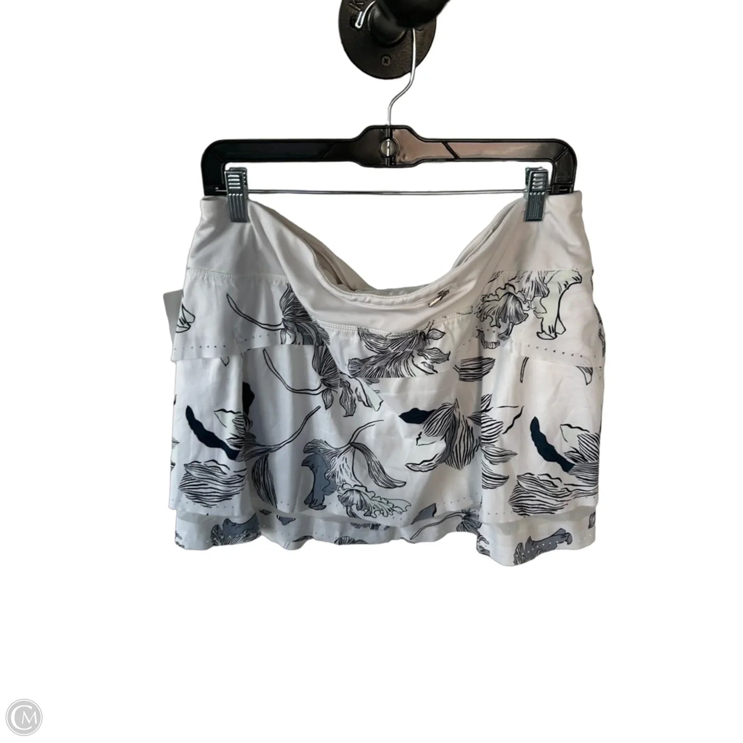 Athletic Skort By Athleta In Grey & White, Size: L
