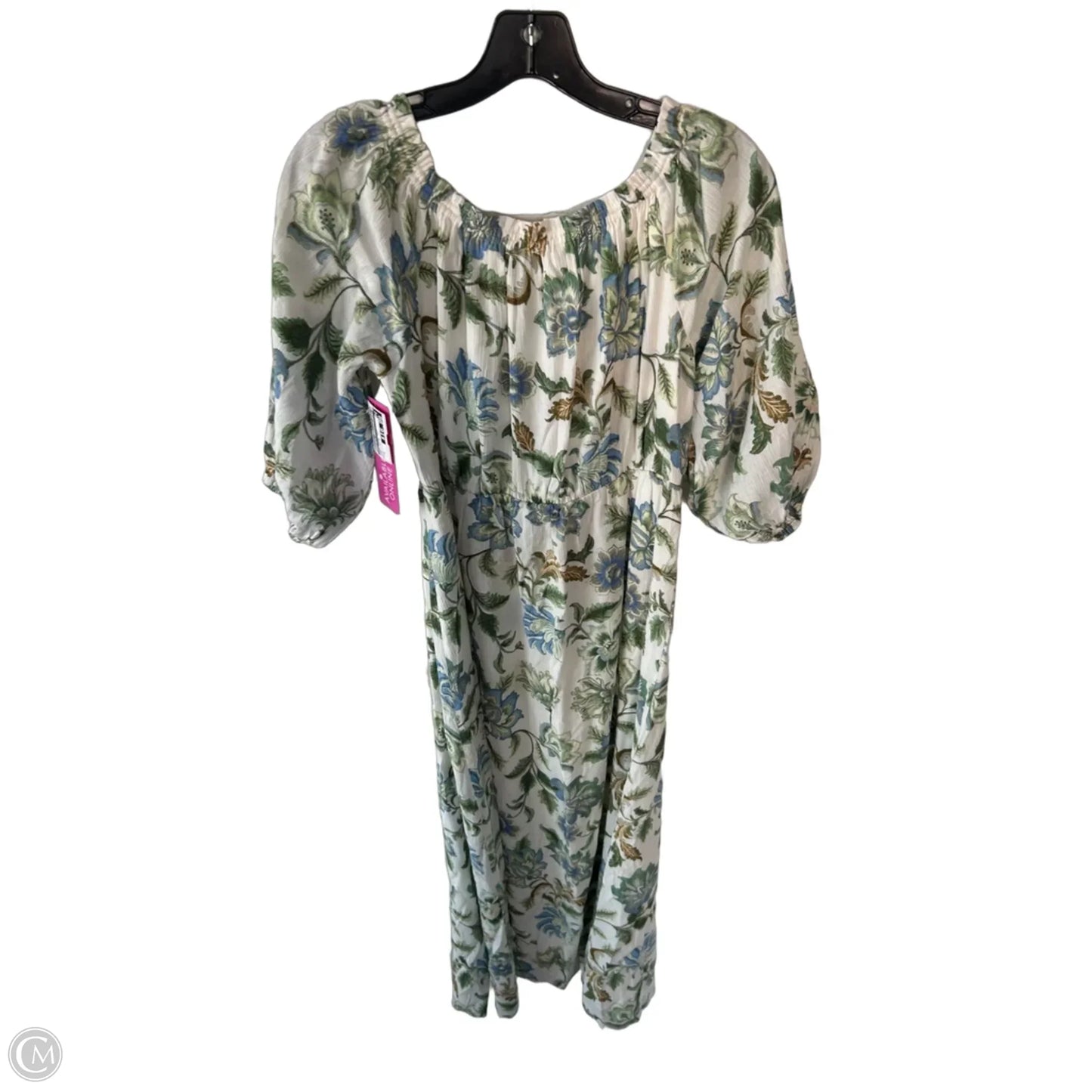 Dress Casual Maxi By Loft In Green & White, Size: M