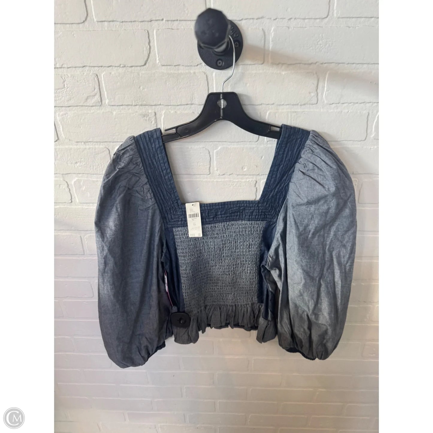 Top 3/4 Sleeve By Anthropologie In Blue Denim, Size: Xs