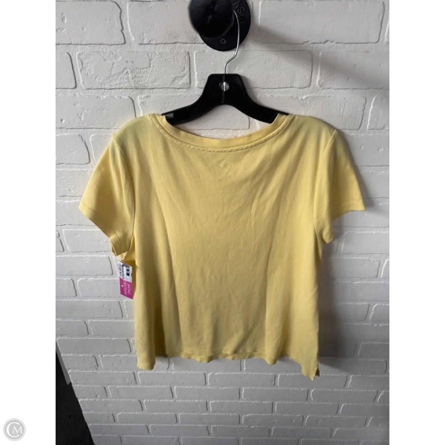 Top Short Sleeve Basic By Isaac Mizrahi Live Qvc In Yellow, Size: L