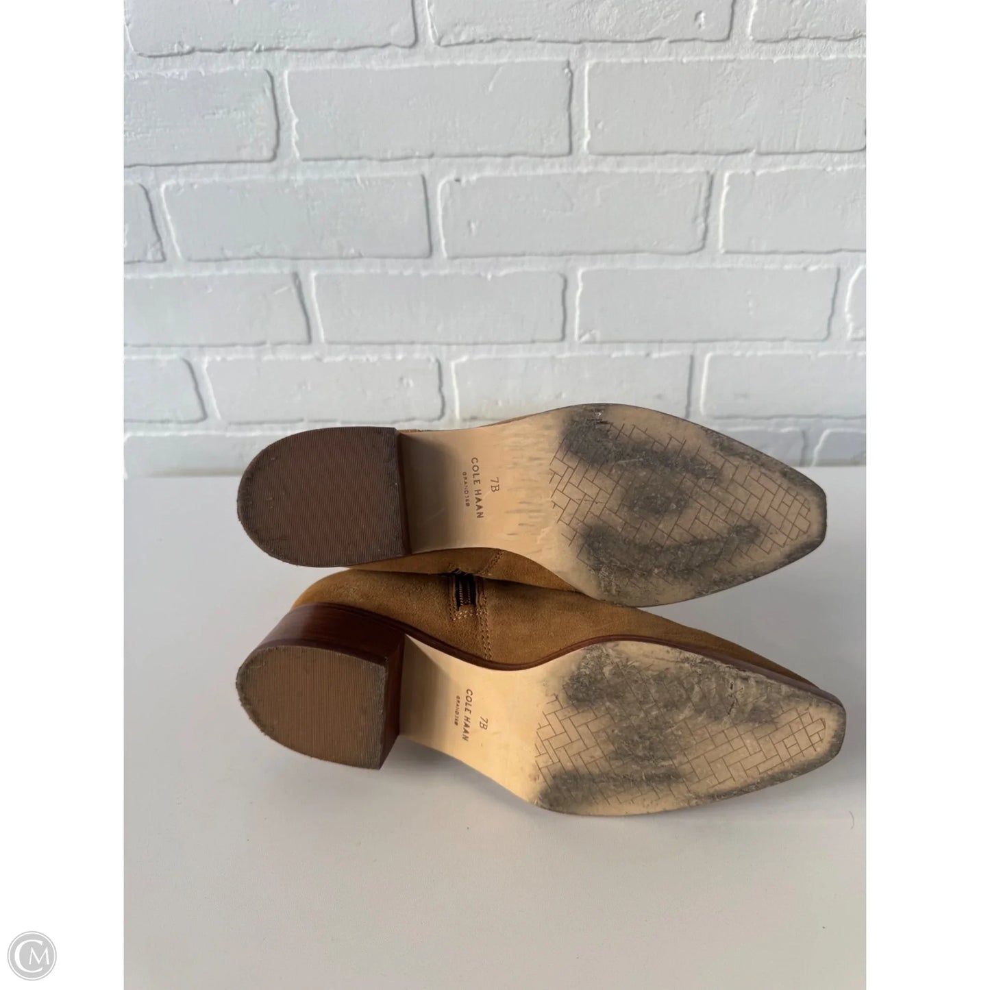 Boots Ankle Heels By Cole-haan In Tan, Size: 7