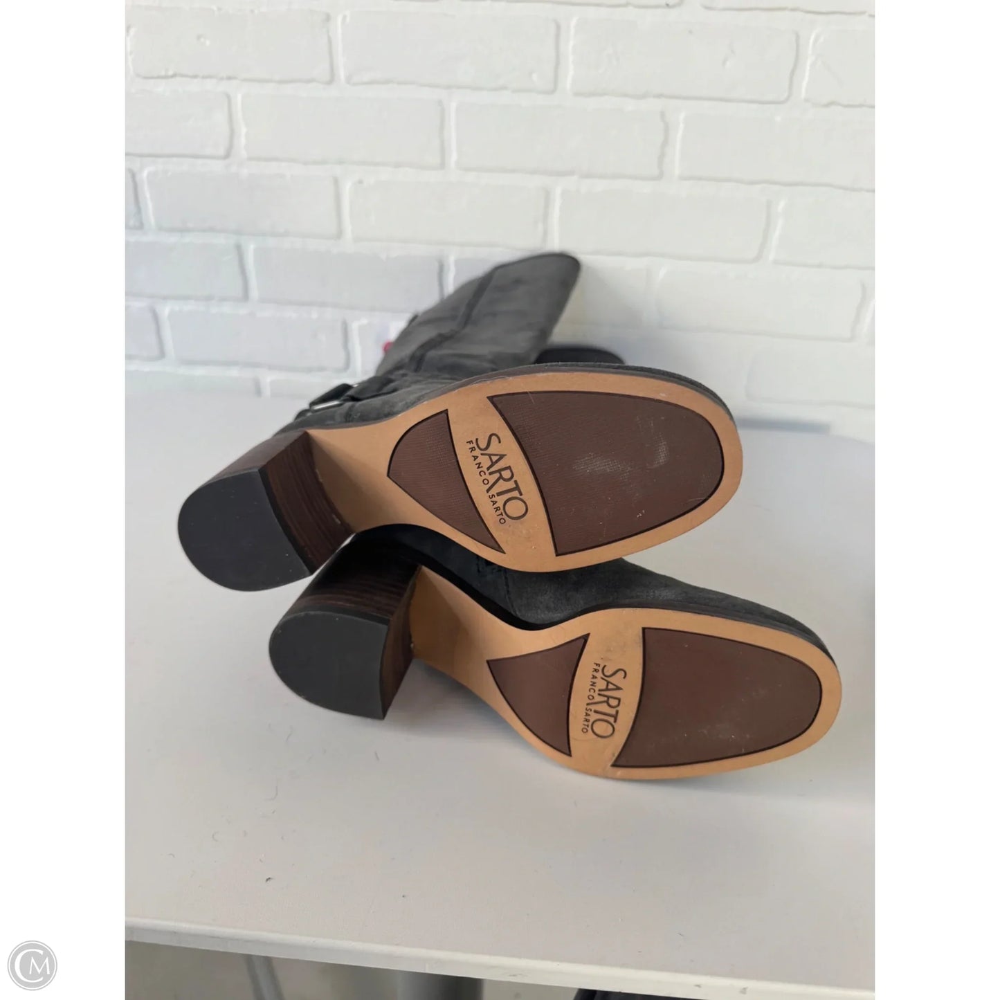 Boots Knee Heels By Franco Sarto In Grey, Size: 7.5