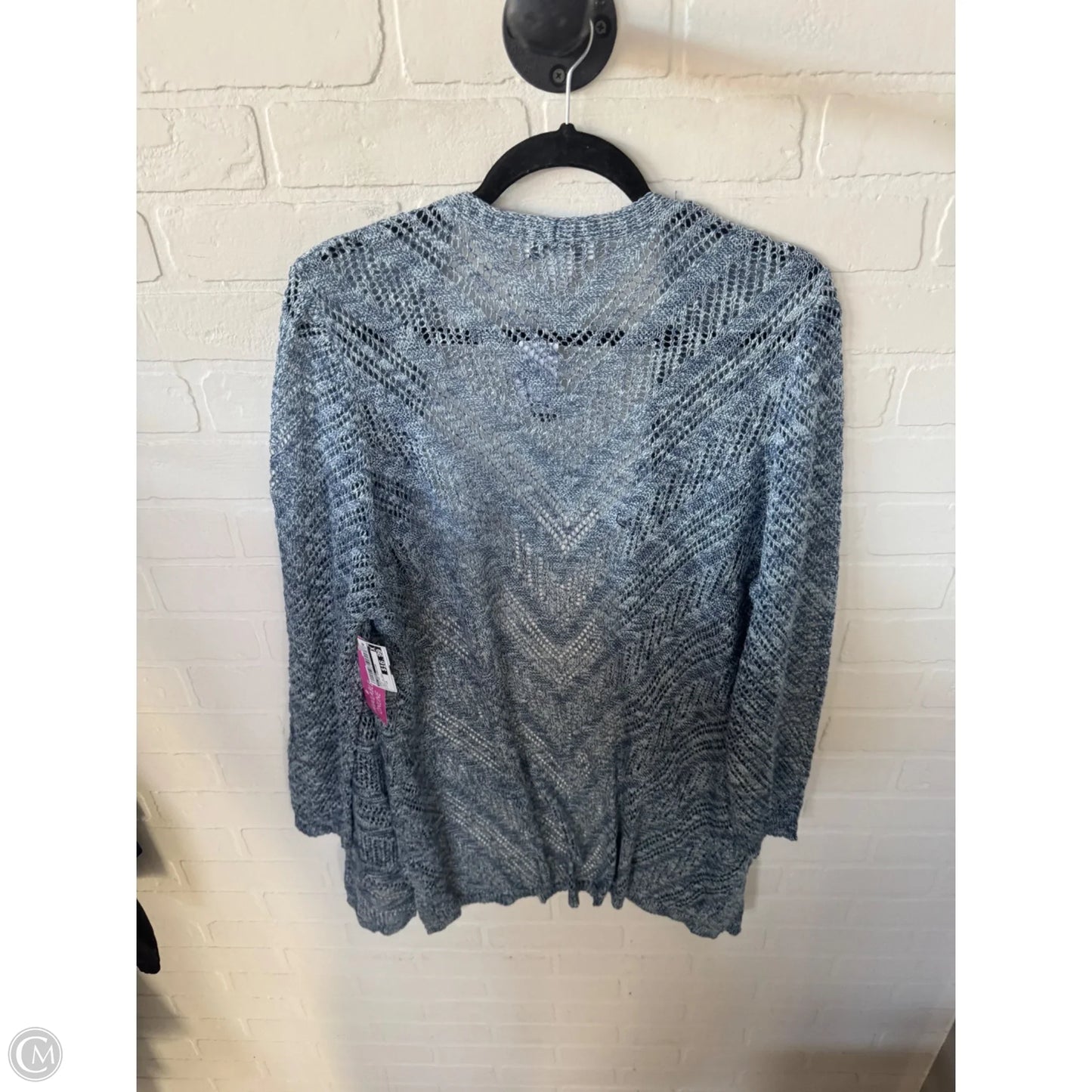 Sweater Cardigan By Cj Banks In Blue, Size: 1x