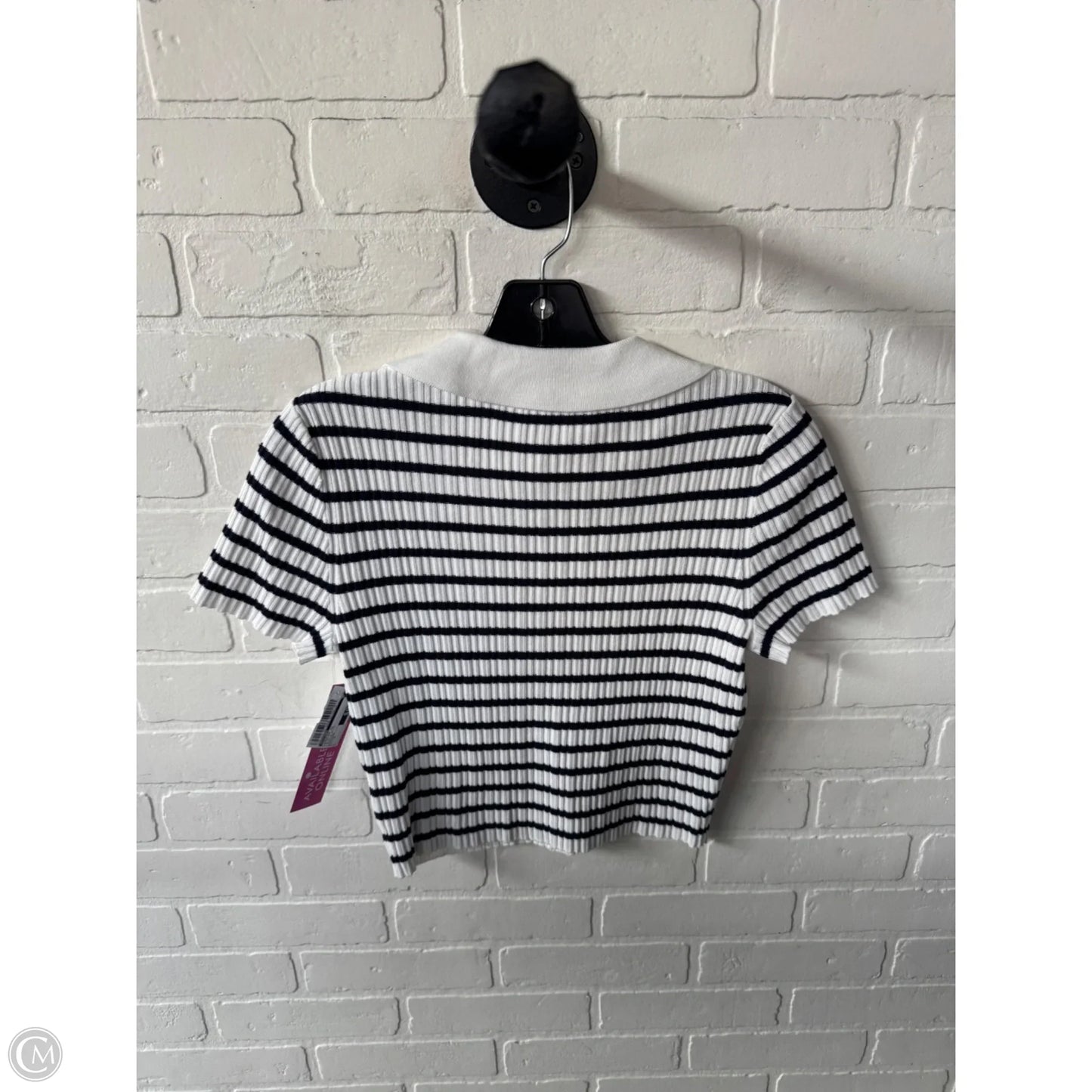 Sweater Short Sleeve By Divided In Blue & White, Size: S