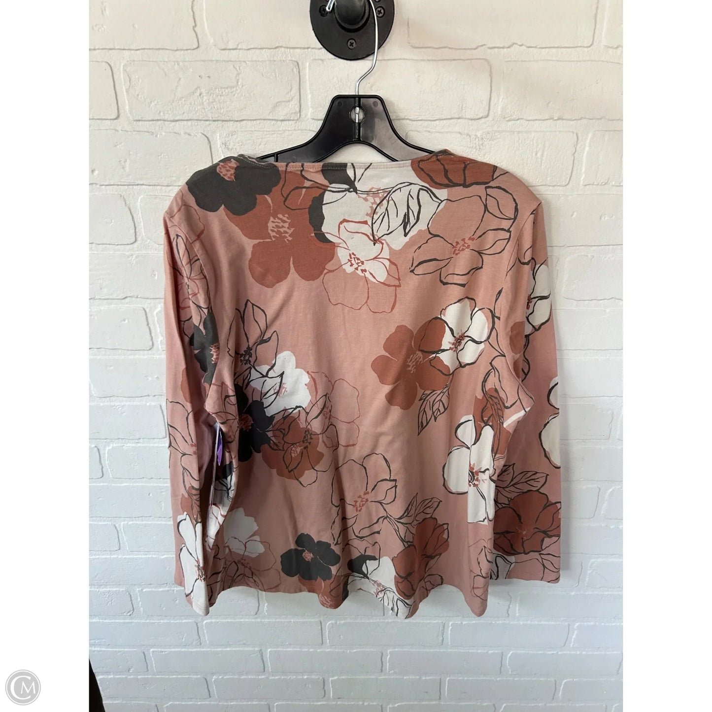 Top Long Sleeve Basic By Pure Jill In Peach, Size: Lp