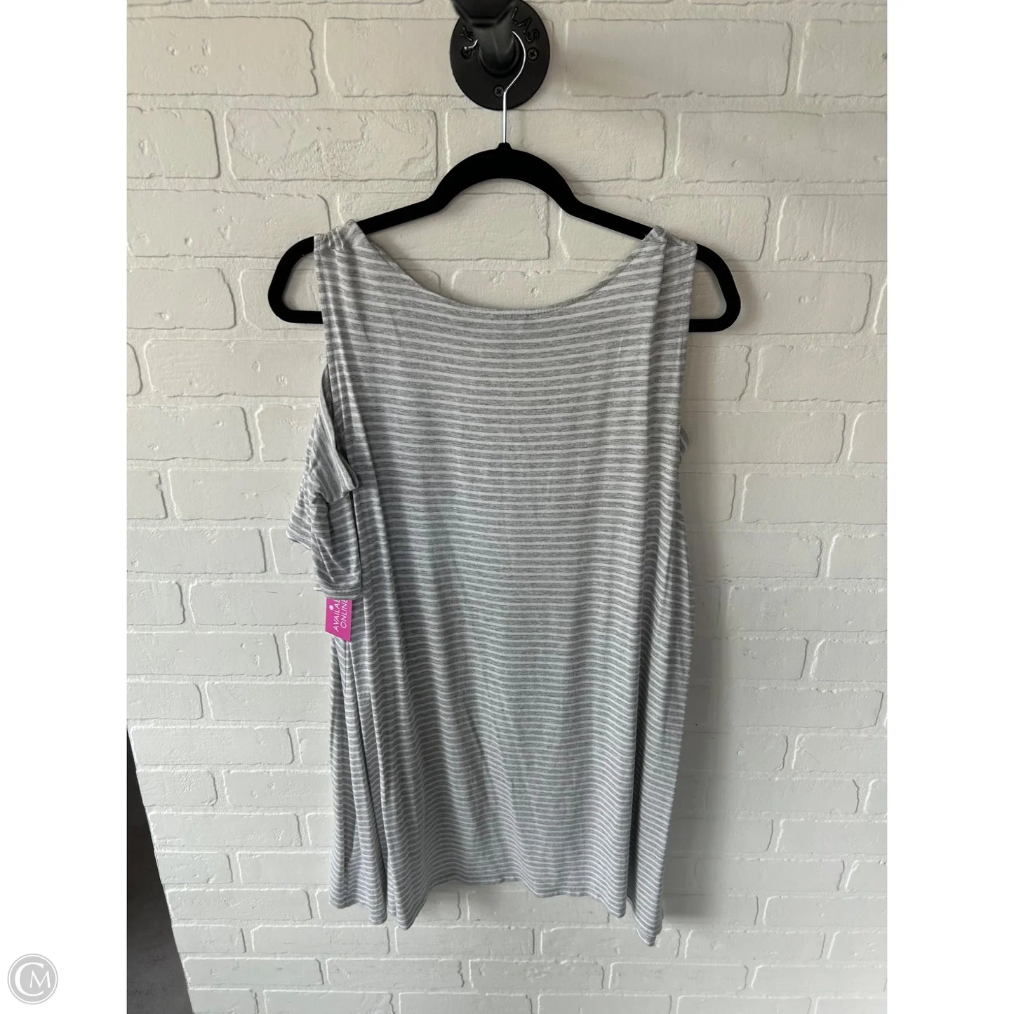 Top Short Sleeve By Jones New York In Grey & White, Size: 1x