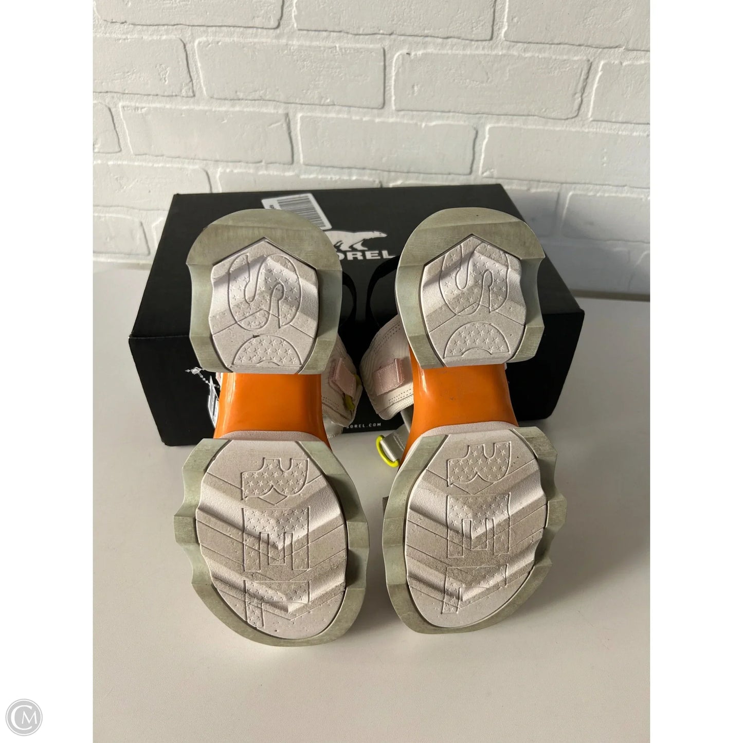 Sandals Heels Block By Sorel In White, Size: 9