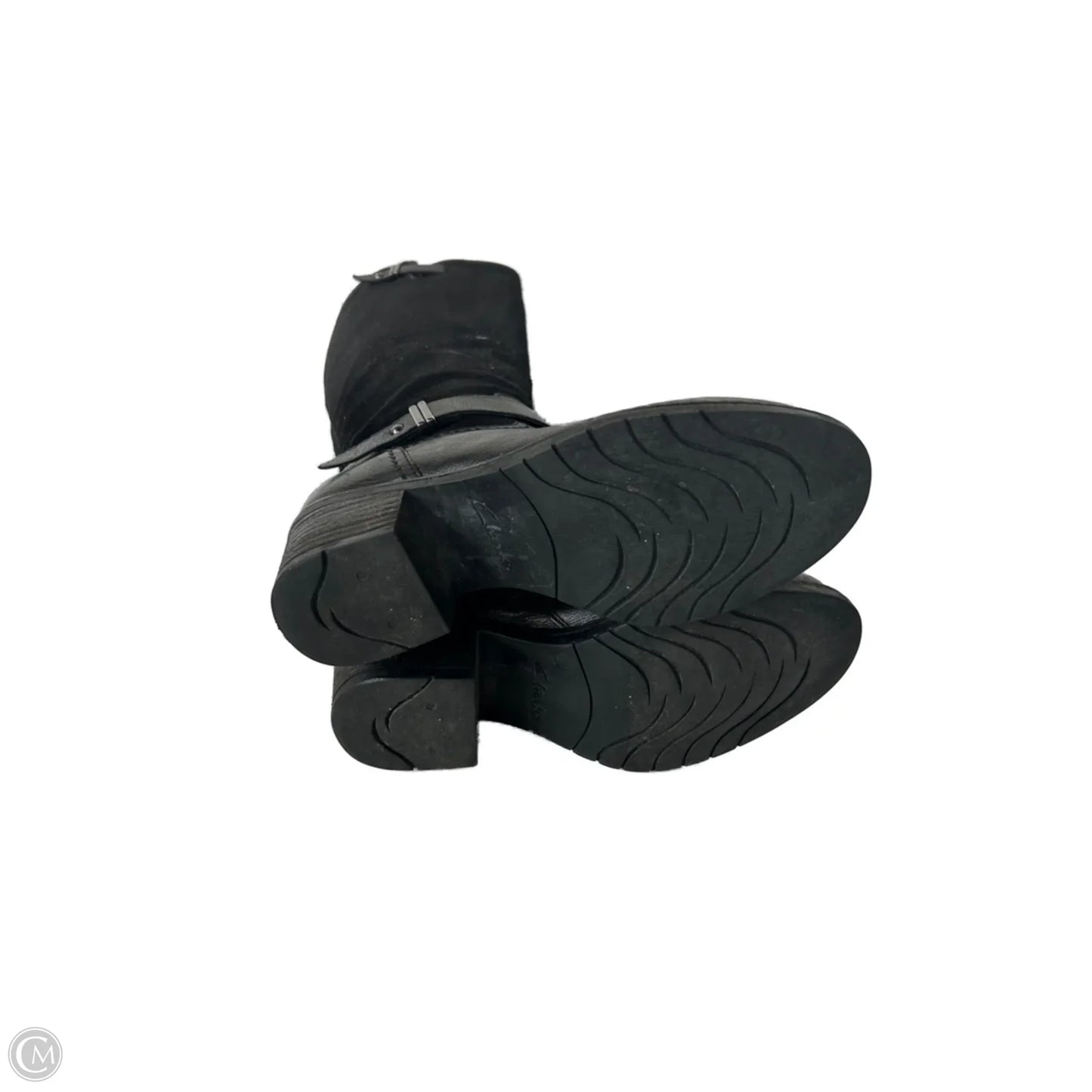 Boots Knee Heels By Clarks In Black, Size: 6